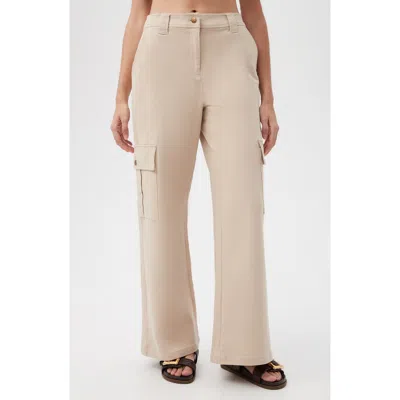 Trina Turk Haden Stretch Cotton Cargo Pants In Neutral