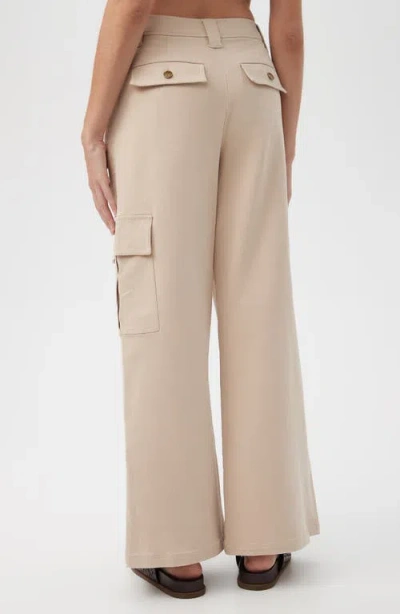 Trina Turk Haden Stretch Cotton Cargo Pants In Neutral