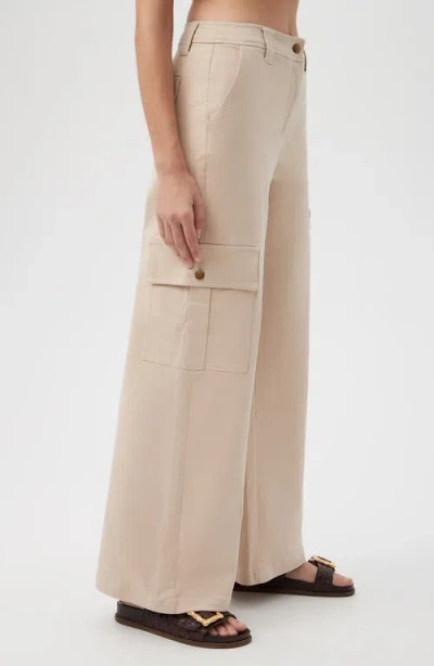 Trina Turk Haden Stretch Cotton Cargo Pants In Neutral