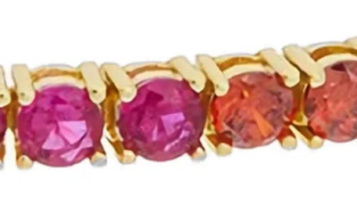 Juvell Rainbow Cubic Zirconia Tennis Bracelet In Gold