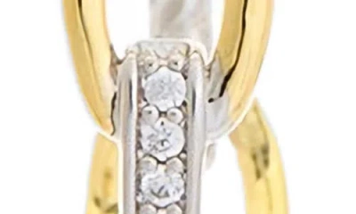 Juvell Two-tone Cubic Zirconia Chain Hoop Earrings In Gold