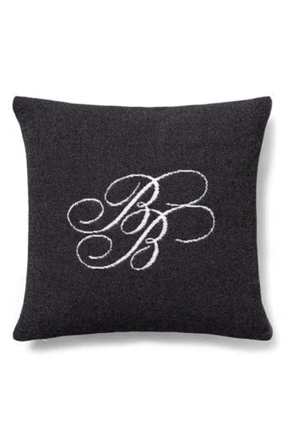 Brooks Brothers Bb Monogram Decorative Cotton Pillow In Black