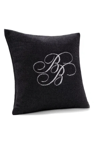 Brooks Brothers Bb Monogram Decorative Cotton Pillow In Black
