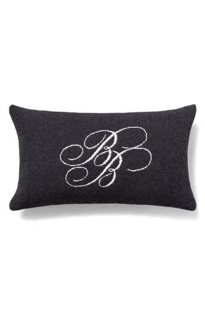 Brooks Brothers Bb Monogram Decorative Lumbar Throw Pillow In Black