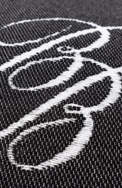 Brooks Brothers Bb Monogram Decorative Cotton Pillow In Black