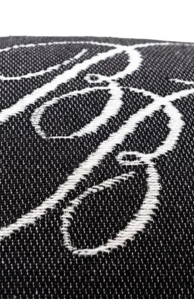 Brooks Brothers Bb Monogram Decorative Lumbar Throw Pillow In Black