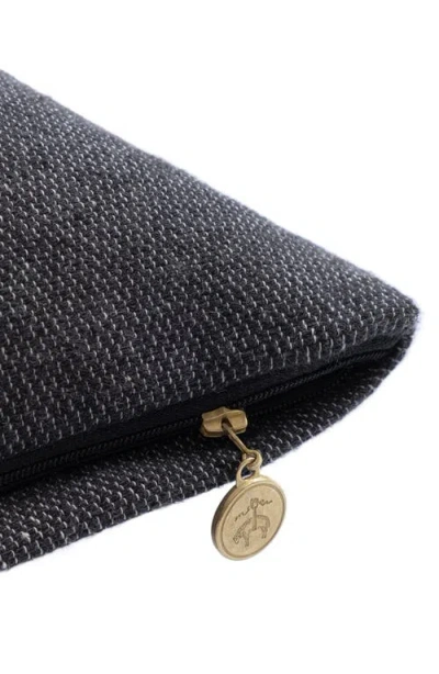 Brooks Brothers Bb Monogram Decorative Lumbar Throw Pillow In Black