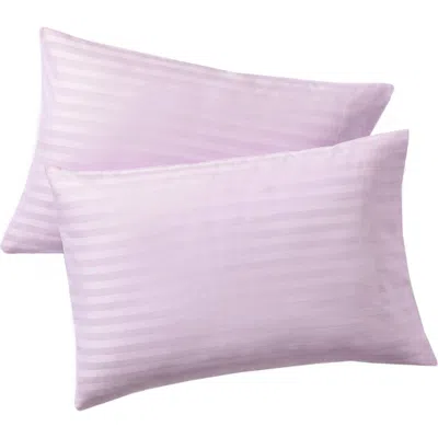 Brooks Brothers Set Of Two Sateen Stripe Pillow Sham In Pink