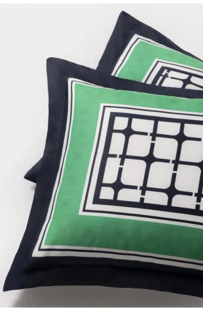 Brooks Brothers Set Of Two Framed Print Sateen Pillow Shams In Multi