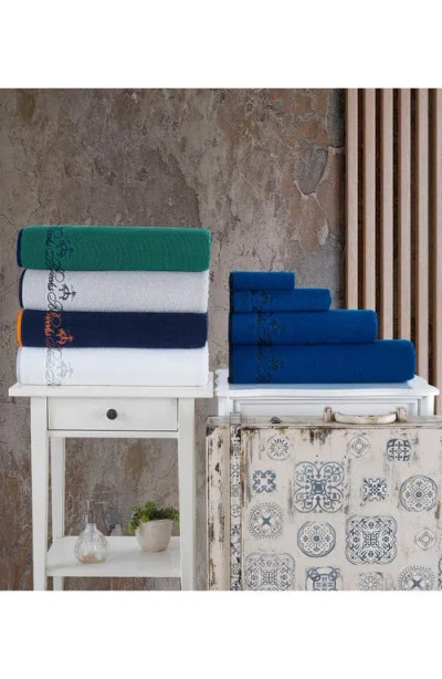 Brooks Brothers Contrast Frame 2 Piece Turkish Cotton Bath Towel Set In Blue