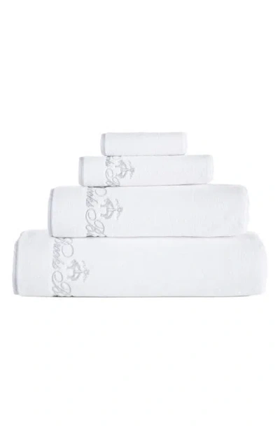 Brooks Brothers Contrast Frame 2pc Bath Sheets In White