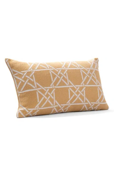 Brooks Brothers Lattice Work Decorative Lumbar Throw Pillow In Yellow