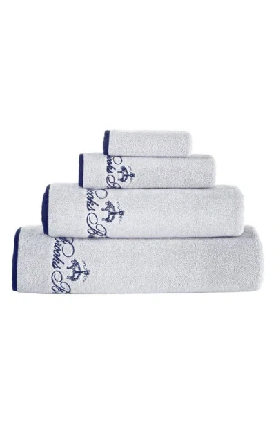 Brooks Brothers Contrast Frame 2 Piece Turkish Cotton Bath Towel Set In White