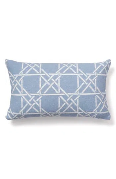 Brooks Brothers Lattice Work Decorative Lumbar Throw Pillow In Blue