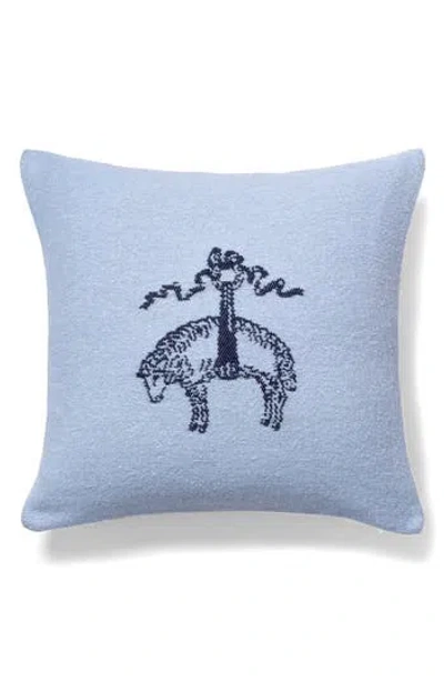 Brooks Brothers Signature Logo Cotton Throw Pillow In Blue