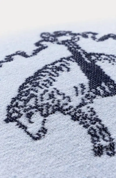 Brooks Brothers Signature Logo Cotton Throw Pillow In Blue