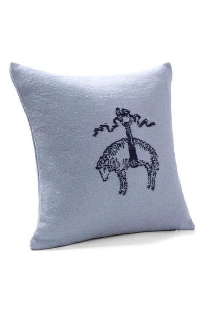 Brooks Brothers Signature Logo Cotton Throw Pillow In Blue