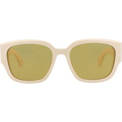 Alexander Mcqueen Ch0259s Rectangle Acetate Sunglasses In Neutral