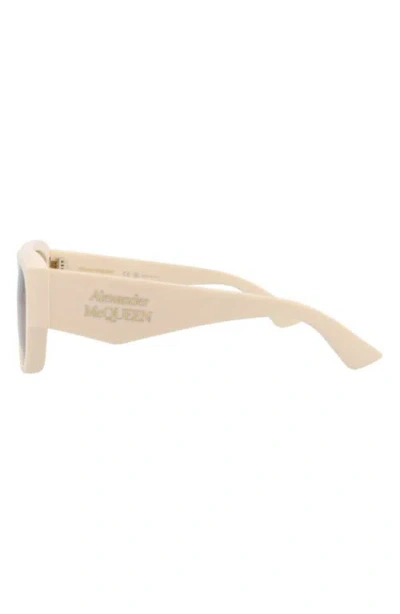 Alexander Mcqueen Ch0259s Rectangle Acetate Sunglasses In Neutral