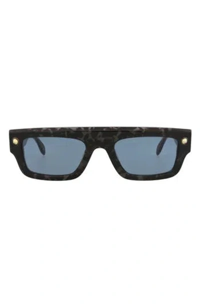 Alexander Mcqueen Spike Stud-detailing Rectangle-frame Sunglasses In Black