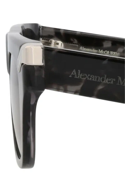 Alexander Mcqueen Punk Rivet Tortoiseshell-effect Sunglasses In Black