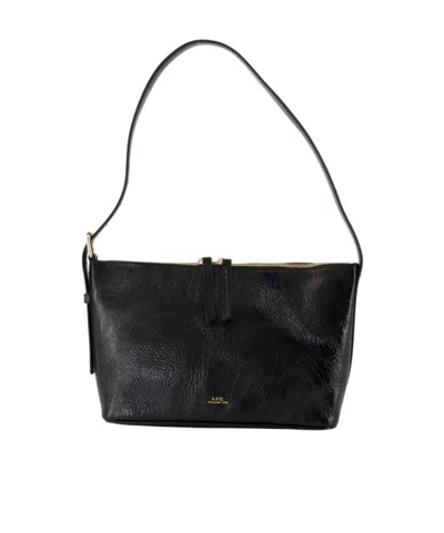 Apc Vera Textured Shoulder Bag With Adjustable Strap In Black