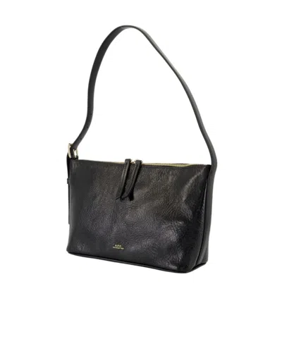 Apc Vera Textured Shoulder Bag With Adjustable Strap In Black