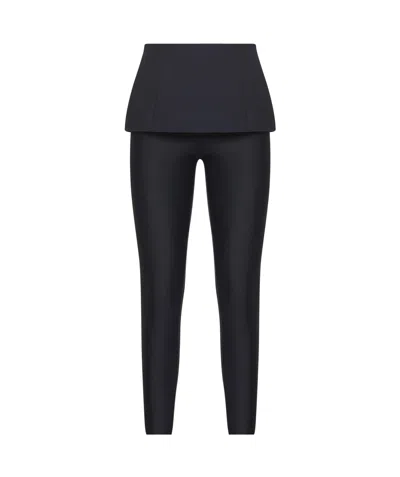 Diesel High Waist Seamless Leggings And Skirt In Black