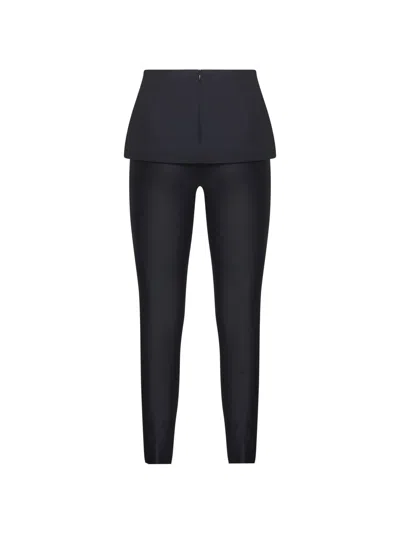 Diesel High Waist Seamless Leggings And Skirt In Black