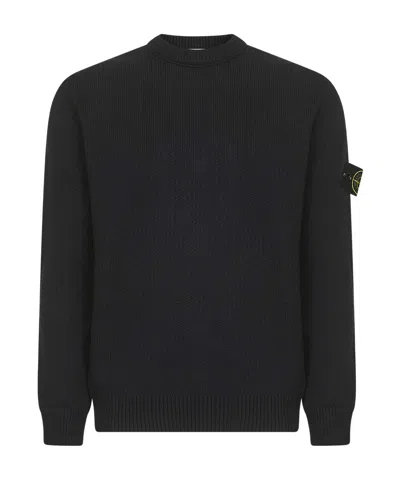 Stone Island Logo Sweatshirt In Black