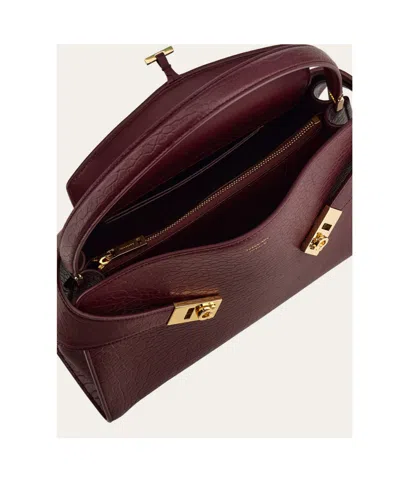 Ferragamo Hug Soft Medium Shoulder Bag In Burgundy