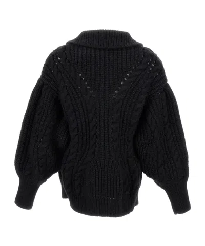 Simone Rocha Black Sculpted Chunky Knit Cardigan In Black