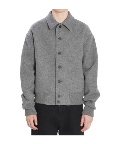 Jacquemus Grey Jacket With Classic Collar And Dropped Shoulders In Wool Man In Gray