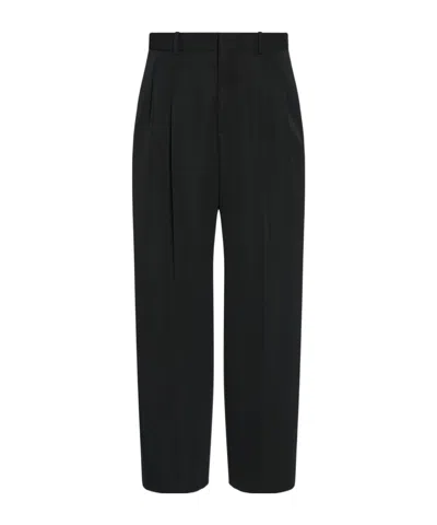 The Row Tailored Wool Zev Trousers Pleated Front In Black