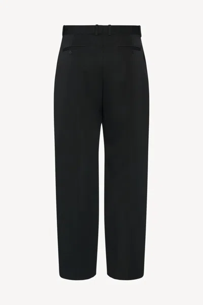 The Row Tailored Wool Zev Trousers Pleated Front In Black