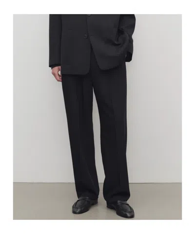 The Row Tailored Wool Zev Trousers Pleated Front In Black
