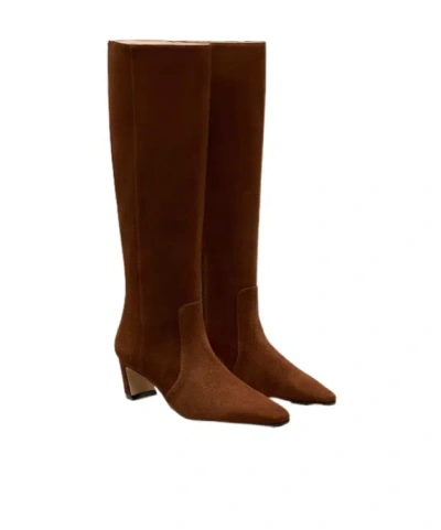 Stuart Weitzman 50mm Stassi Suede Knee-high Boots In Brown