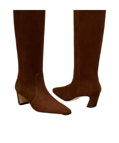 Stuart Weitzman 50mm Stassi Suede Knee-high Boots In Brown