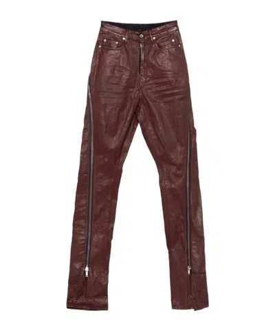 Rick Owens Drkshdw Bolan Banana Side-zip Jeans In Brown