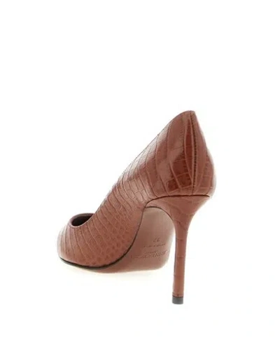 Jimmy Choo 85mm Romy Crocodile-effect Pointed-toe Pumps In Brown