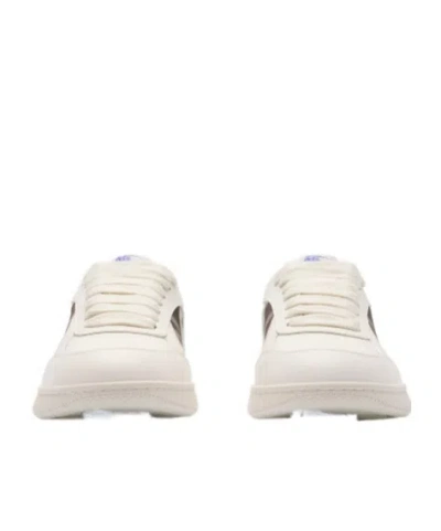 Burberry Leather And Check Sneaker Terrace In White