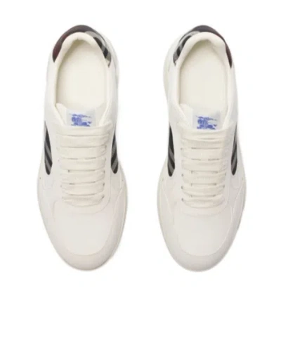 Burberry Leather And Check Sneaker Terrace In White