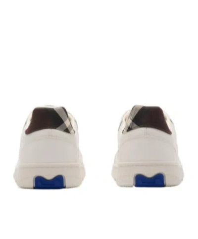 Burberry Leather And Check Sneaker Terrace In White