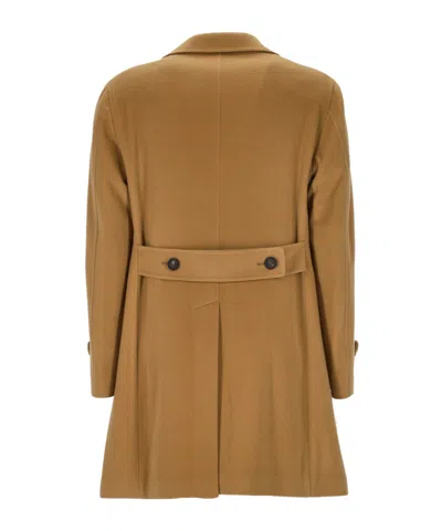 Tagliatore Button-fastening Coat In Brown