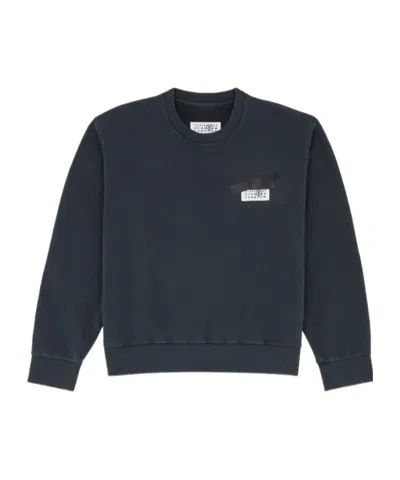 Mm6 Maison Margiela Mm6 By Maison Margiela Wool Taped Label Crewneck Sweater In Black