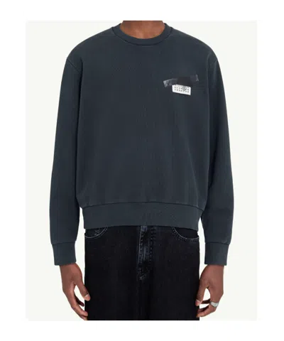 Mm6 Maison Margiela Mm6 By Maison Margiela Wool Taped Label Crewneck Sweater In Black