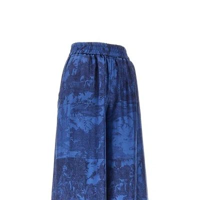 Pierre-louis Mascia Elasticated-waistband Printed Palazzo Pants In Blue
