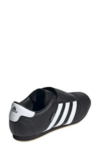 Adidas Originals Taekwondo Striped Leather Sneakers In Black