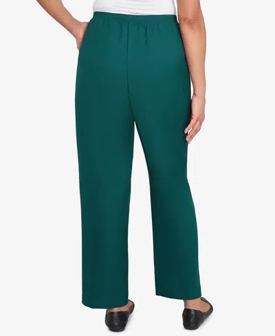 Alfred Dunner Women's Classic Poly Accord Medium Length Pants In Green