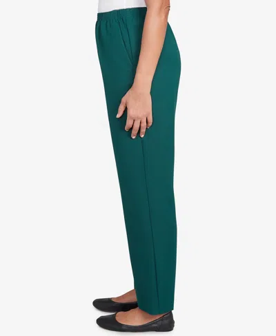 Alfred Dunner Women's Classic Poly Accord Medium Length Pants In Green